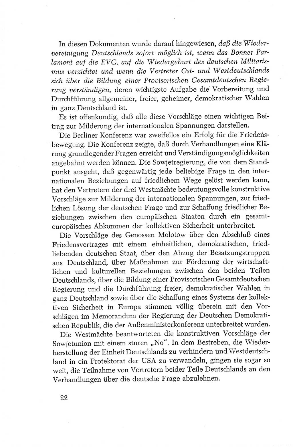 Protokoll der Verhandlungen des Ⅳ. Parteitages der Sozialistischen Einheitspartei Deutschlands (SED) [Deutsche Demokratische Republik (DDR)] 1954, Seite 22