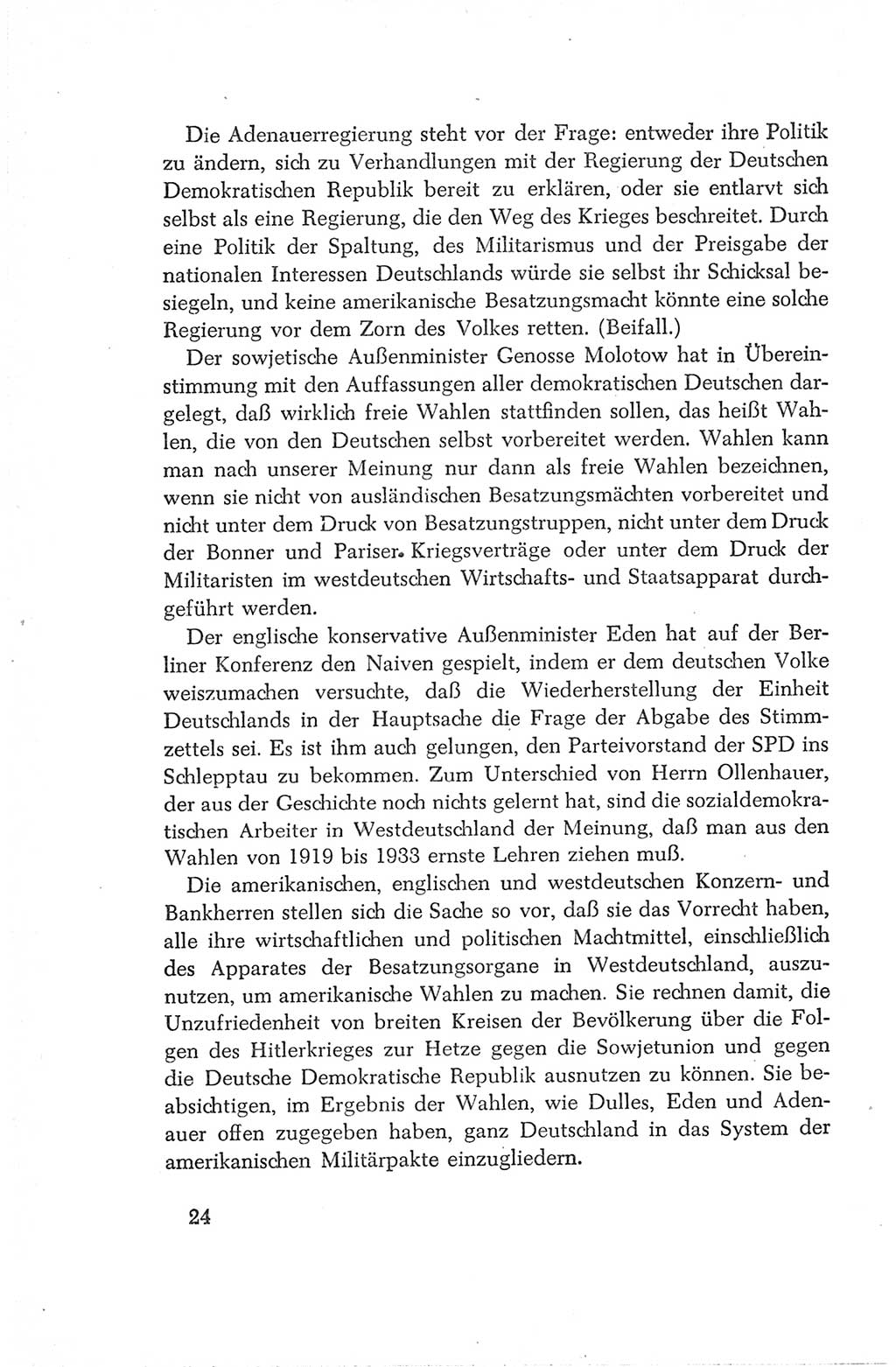 Protokoll der Verhandlungen des Ⅳ. Parteitages der Sozialistischen Einheitspartei Deutschlands (SED) [Deutsche Demokratische Republik (DDR)] 1954, Seite 24