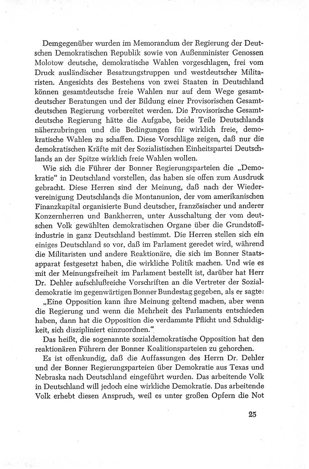 Protokoll der Verhandlungen des Ⅳ. Parteitages der Sozialistischen Einheitspartei Deutschlands (SED) [Deutsche Demokratische Republik (DDR)] 1954, Seite 25