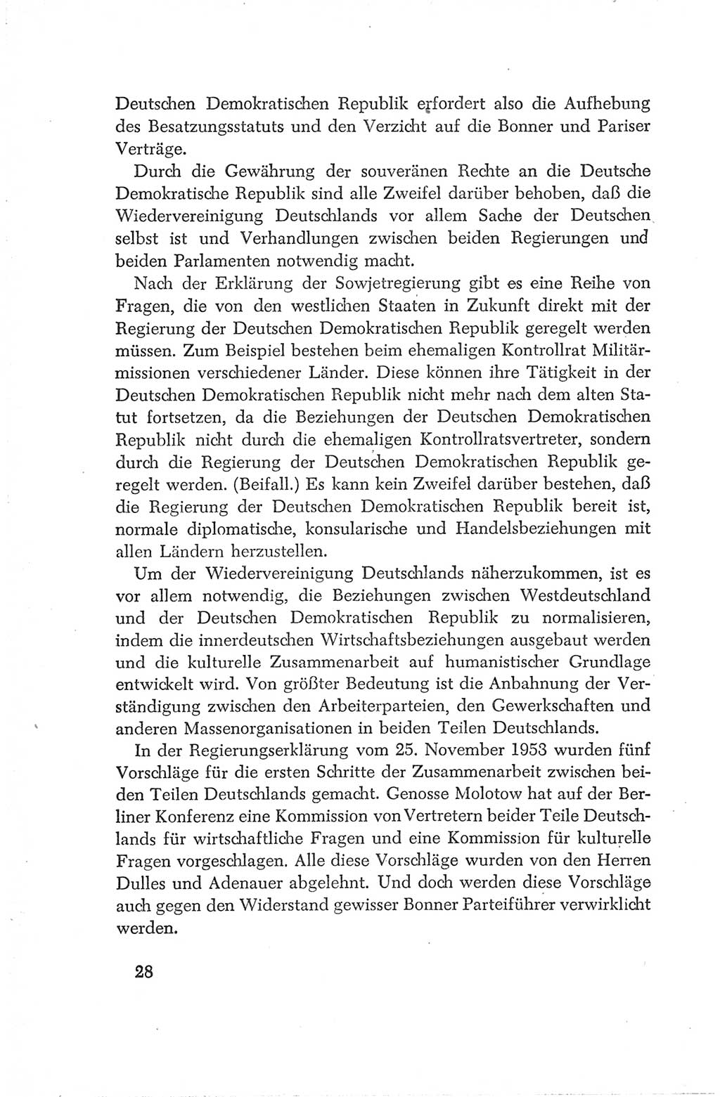 Protokoll der Verhandlungen des Ⅳ. Parteitages der Sozialistischen Einheitspartei Deutschlands (SED) [Deutsche Demokratische Republik (DDR)] 1954, Seite 28