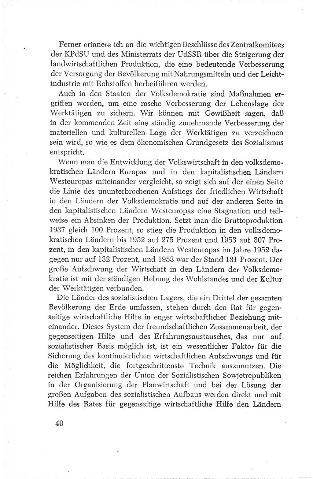 Protokoll der Verhandlungen des Ⅳ. Parteitages der Sozialistischen Einheitspartei Deutschlands (SED) [Deutsche Demokratische Republik (DDR)] 1954, Seite 40