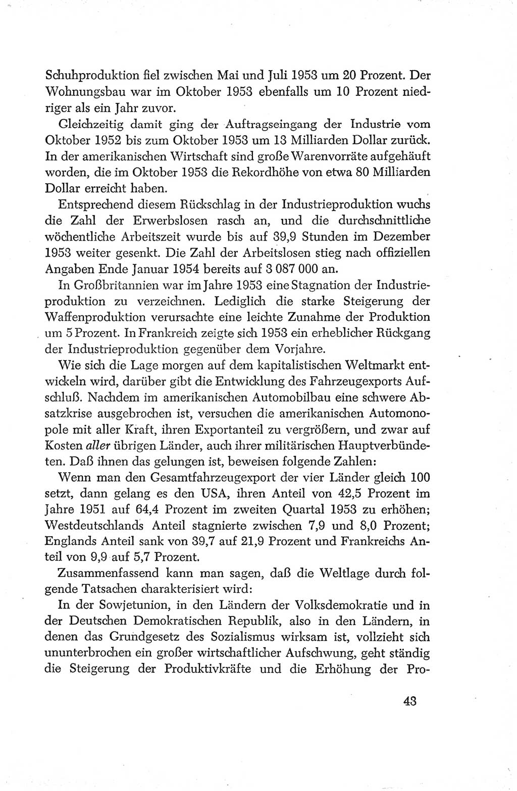 Protokoll der Verhandlungen des Ⅳ. Parteitages der Sozialistischen Einheitspartei Deutschlands (SED) [Deutsche Demokratische Republik (DDR)] 1954, Seite 43