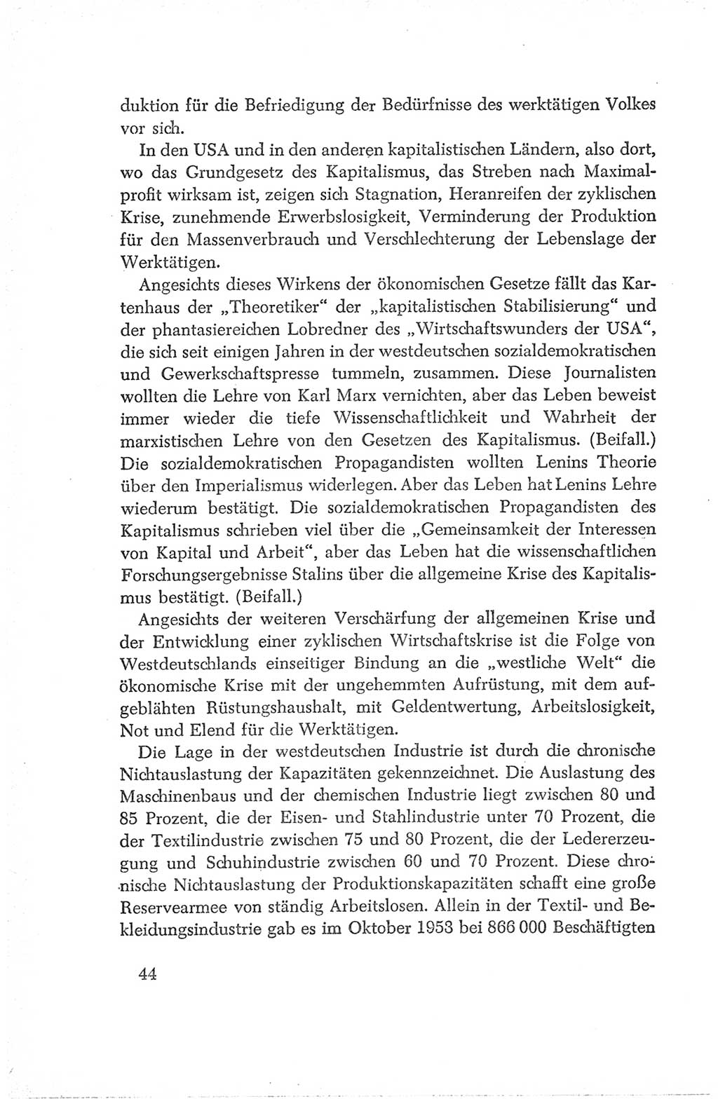 Protokoll der Verhandlungen des Ⅳ. Parteitages der Sozialistischen Einheitspartei Deutschlands (SED) [Deutsche Demokratische Republik (DDR)] 1954, Seite 44