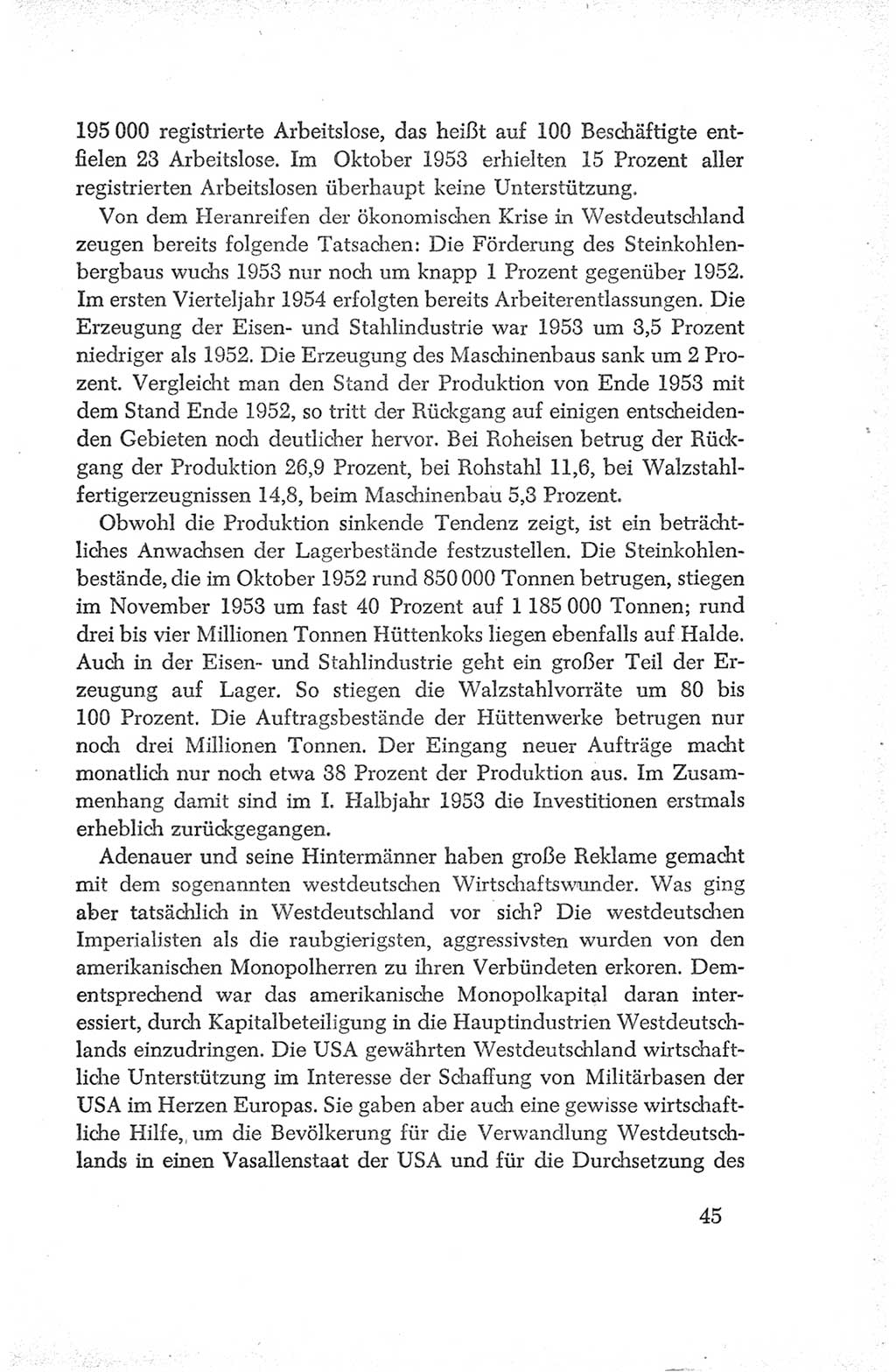 Protokoll der Verhandlungen des Ⅳ. Parteitages der Sozialistischen Einheitspartei Deutschlands (SED) [Deutsche Demokratische Republik (DDR)] 1954, Seite 45