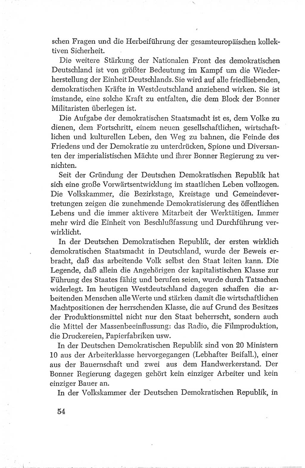 Protokoll der Verhandlungen des Ⅳ. Parteitages der Sozialistischen Einheitspartei Deutschlands (SED) [Deutsche Demokratische Republik (DDR)] 1954, Seite 54