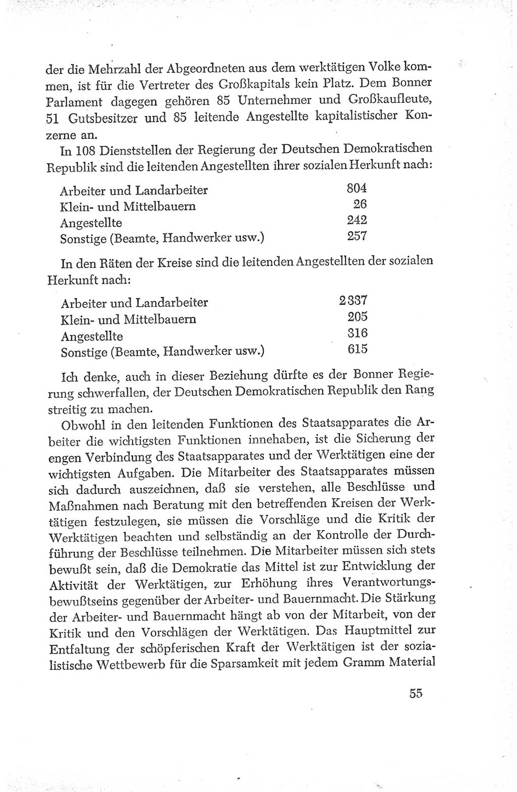 Protokoll der Verhandlungen des Ⅳ. Parteitages der Sozialistischen Einheitspartei Deutschlands (SED) [Deutsche Demokratische Republik (DDR)] 1954, Seite 55