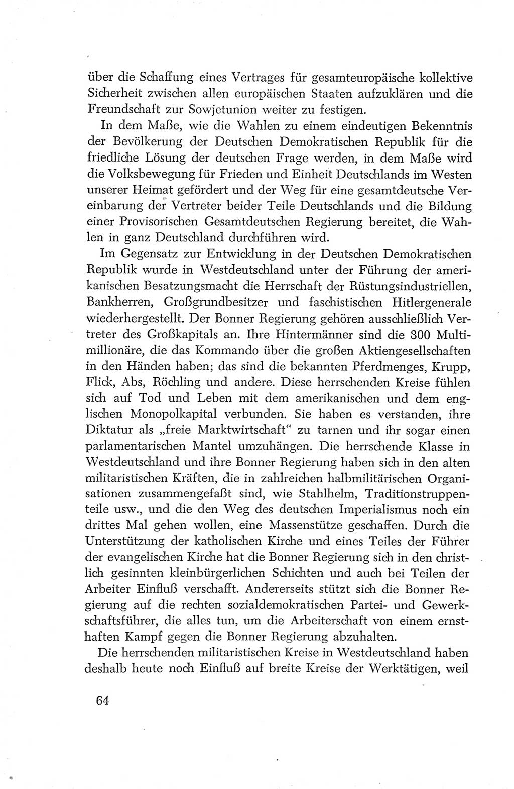 Protokoll der Verhandlungen des Ⅳ. Parteitages der Sozialistischen Einheitspartei Deutschlands (SED) [Deutsche Demokratische Republik (DDR)] 1954, Seite 64