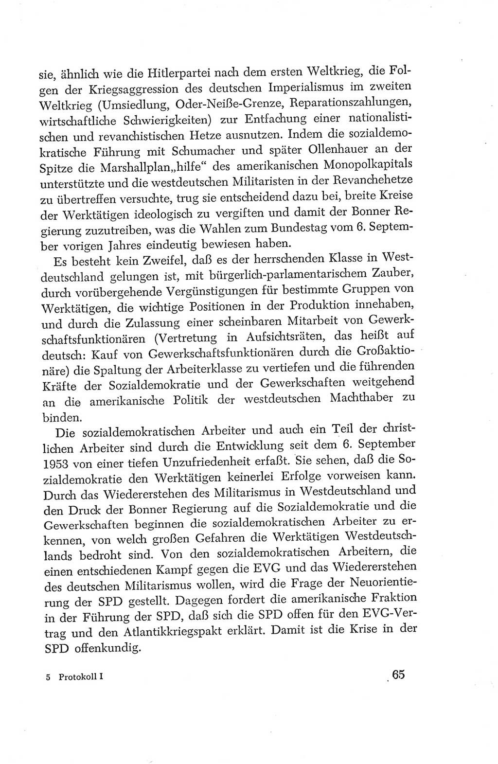 Protokoll der Verhandlungen des Ⅳ. Parteitages der Sozialistischen Einheitspartei Deutschlands (SED) [Deutsche Demokratische Republik (DDR)] 1954, Seite 65