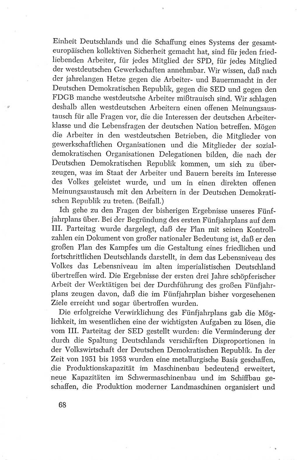 Protokoll der Verhandlungen des Ⅳ. Parteitages der Sozialistischen Einheitspartei Deutschlands (SED) [Deutsche Demokratische Republik (DDR)] 1954, Seite 68