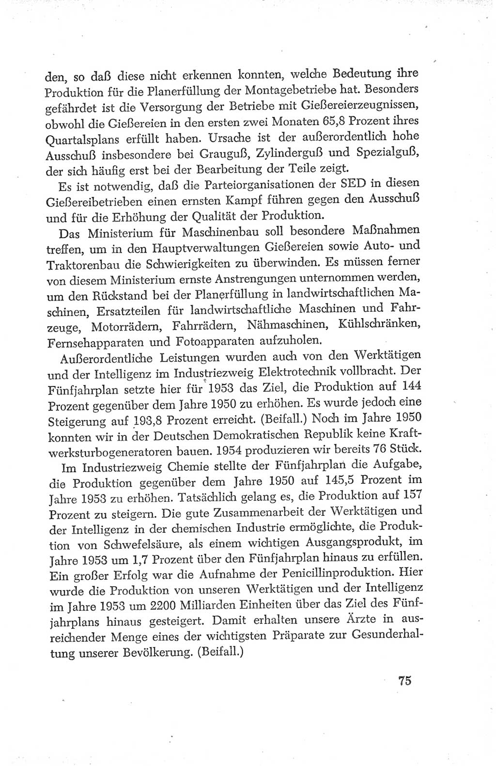Protokoll der Verhandlungen des Ⅳ. Parteitages der Sozialistischen Einheitspartei Deutschlands (SED) [Deutsche Demokratische Republik (DDR)] 1954, Seite 75