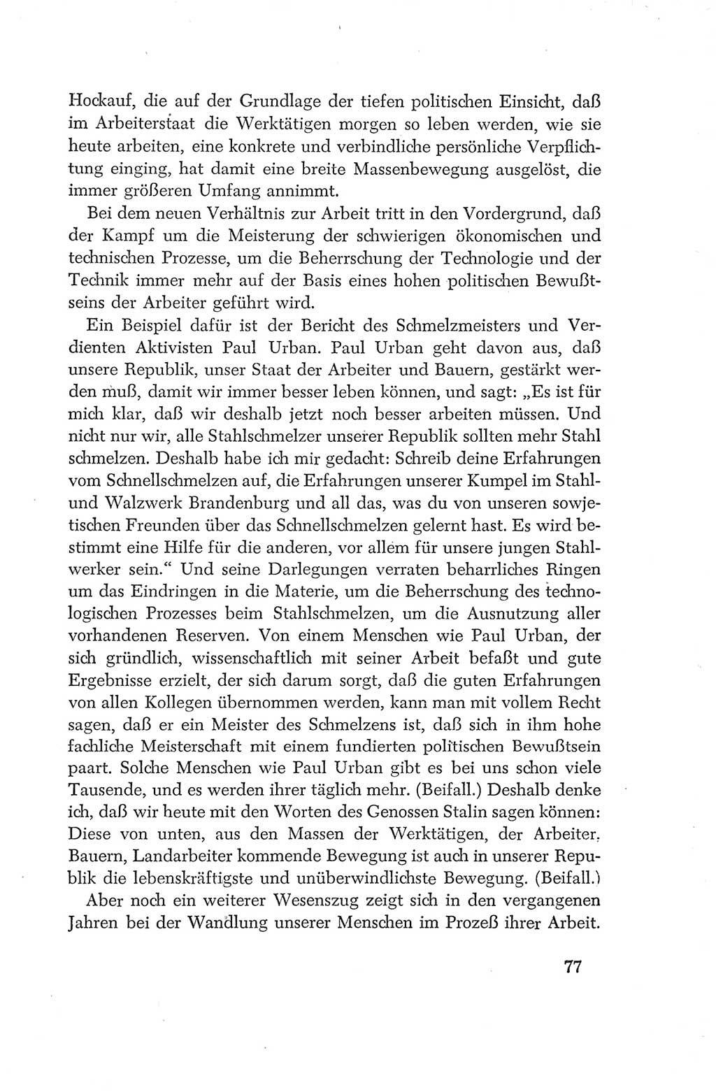 Protokoll der Verhandlungen des Ⅳ. Parteitages der Sozialistischen Einheitspartei Deutschlands (SED) [Deutsche Demokratische Republik (DDR)] 1954, Seite 77