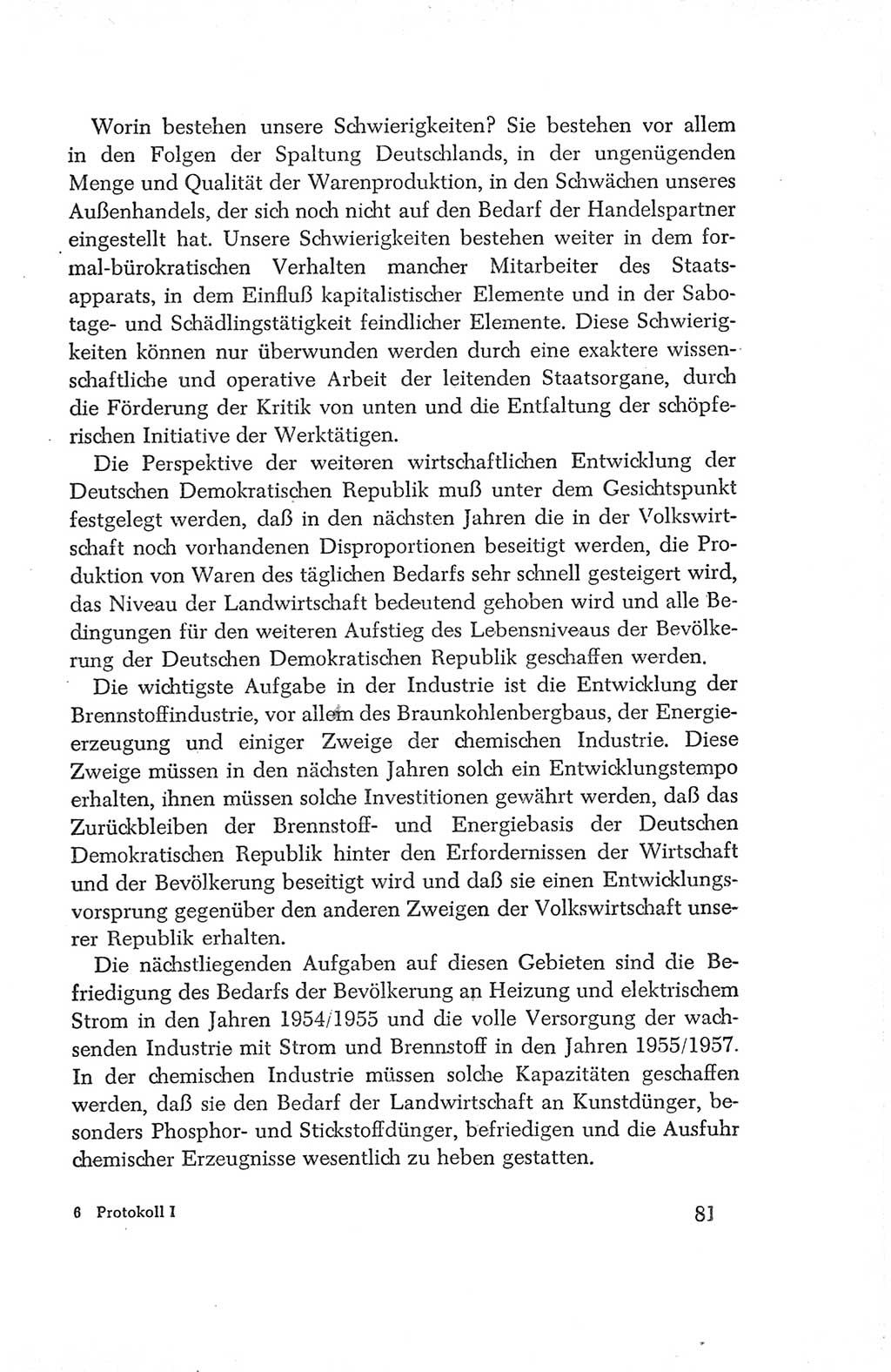 Protokoll der Verhandlungen des Ⅳ. Parteitages der Sozialistischen Einheitspartei Deutschlands (SED) [Deutsche Demokratische Republik (DDR)] 1954, Seite 81