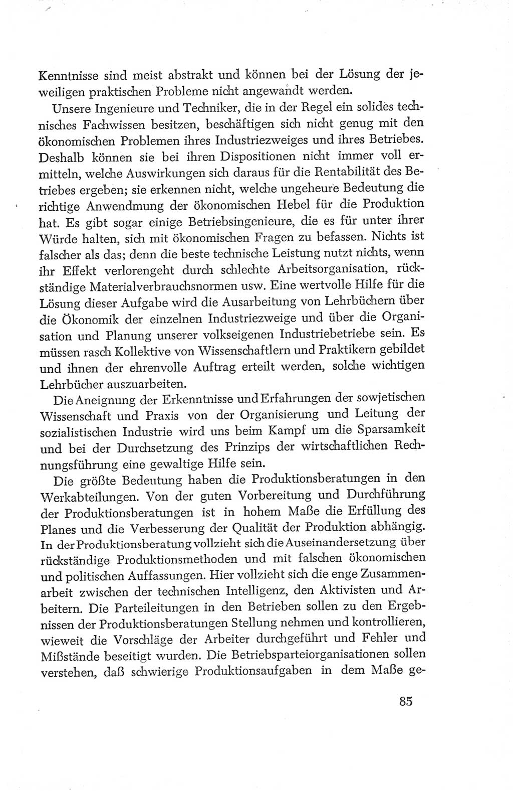Protokoll der Verhandlungen des Ⅳ. Parteitages der Sozialistischen Einheitspartei Deutschlands (SED) [Deutsche Demokratische Republik (DDR)] 1954, Seite 85