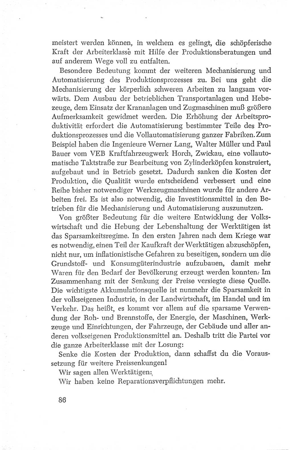Protokoll der Verhandlungen des Ⅳ. Parteitages der Sozialistischen Einheitspartei Deutschlands (SED) [Deutsche Demokratische Republik (DDR)] 1954, Seite 86