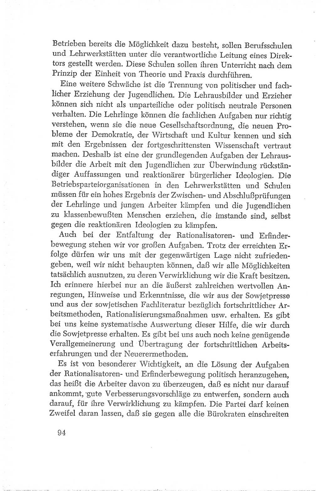 Protokoll der Verhandlungen des Ⅳ. Parteitages der Sozialistischen Einheitspartei Deutschlands (SED) [Deutsche Demokratische Republik (DDR)] 1954, Seite 94