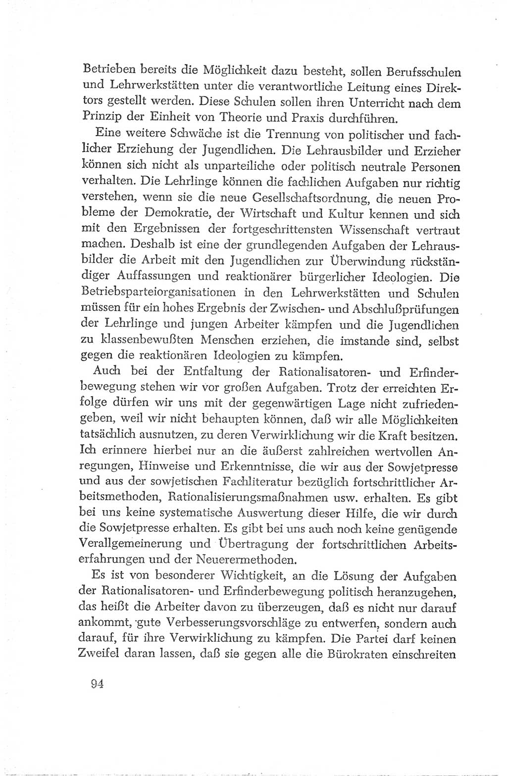 Protokoll der Verhandlungen des Ⅳ. Parteitages der Sozialistischen Einheitspartei Deutschlands (SED) [Deutsche Demokratische Republik (DDR)] 1954, Seite 94