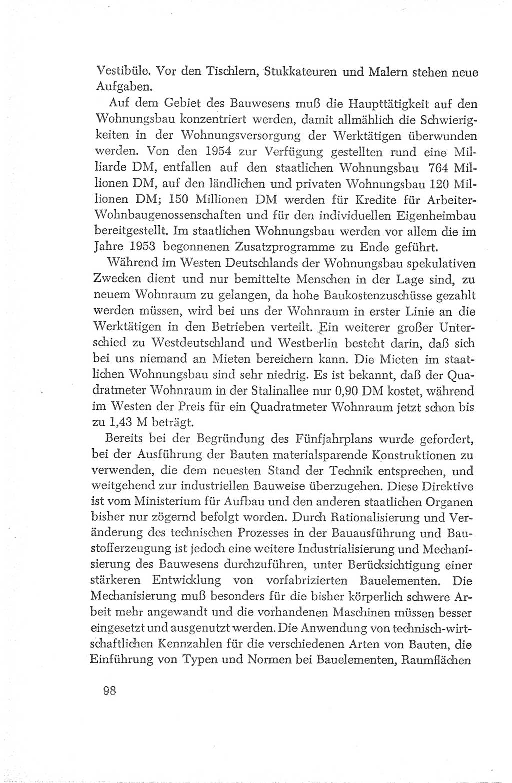 Protokoll der Verhandlungen des Ⅳ. Parteitages der Sozialistischen Einheitspartei Deutschlands (SED) [Deutsche Demokratische Republik (DDR)] 1954, Seite 98
