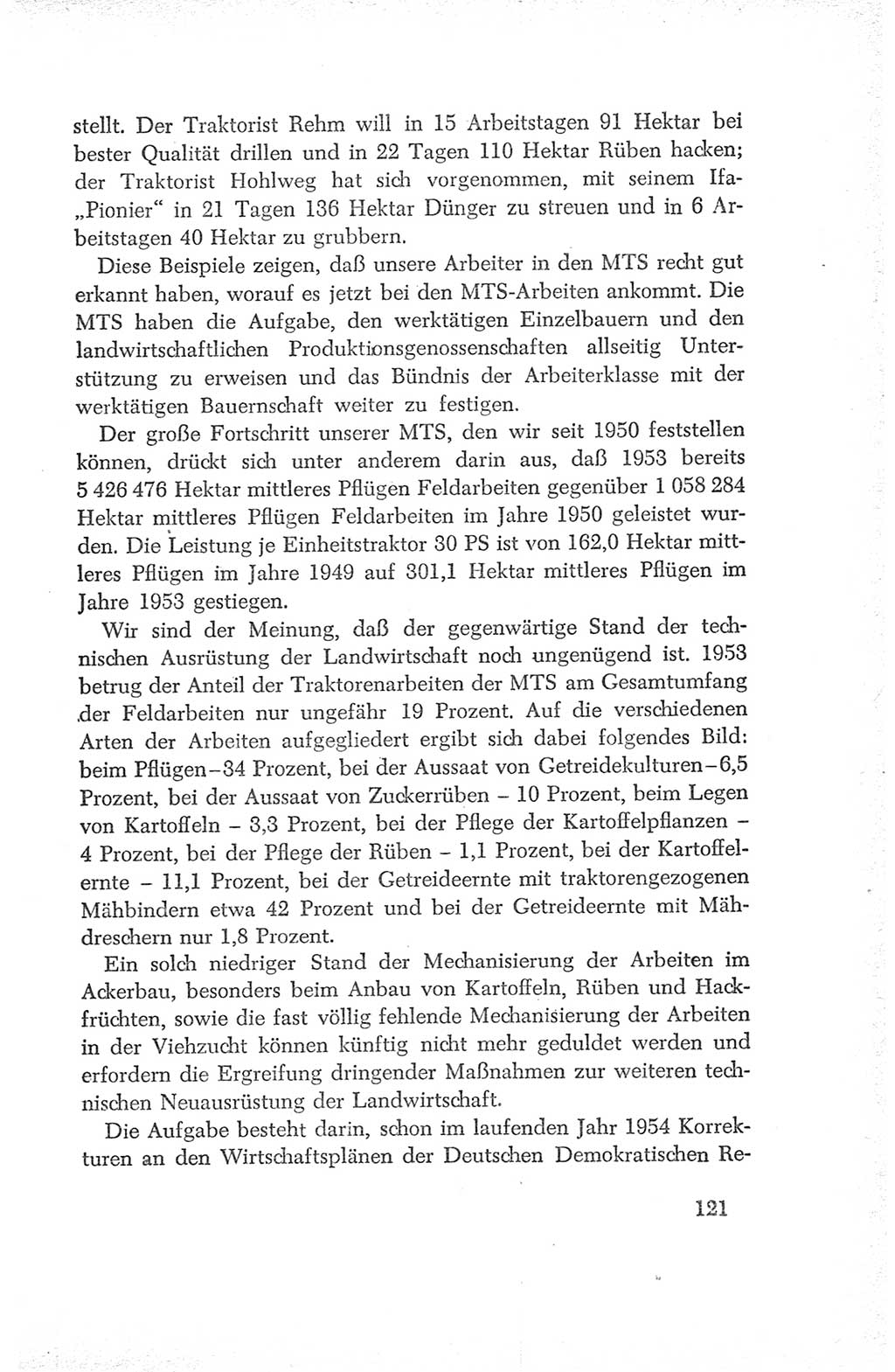 Protokoll der Verhandlungen des Ⅳ. Parteitages der Sozialistischen Einheitspartei Deutschlands (SED) [Deutsche Demokratische Republik (DDR)] 1954, Seite 121