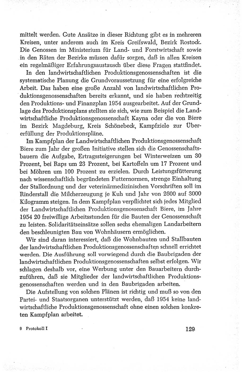 Protokoll der Verhandlungen des Ⅳ. Parteitages der Sozialistischen Einheitspartei Deutschlands (SED) [Deutsche Demokratische Republik (DDR)] 1954, Seite 129