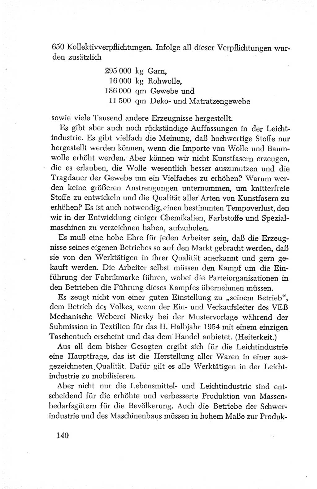 Protokoll der Verhandlungen des Ⅳ. Parteitages der Sozialistischen Einheitspartei Deutschlands (SED) [Deutsche Demokratische Republik (DDR)] 1954, Seite 140