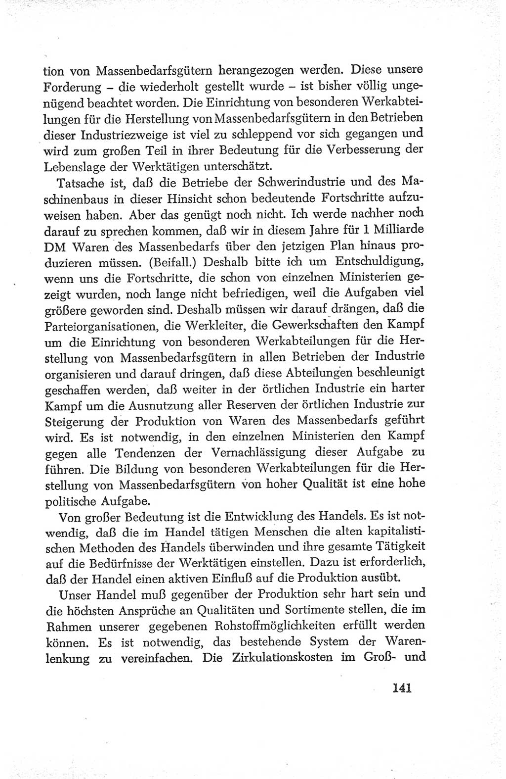Protokoll der Verhandlungen des Ⅳ. Parteitages der Sozialistischen Einheitspartei Deutschlands (SED) [Deutsche Demokratische Republik (DDR)] 1954, Seite 141