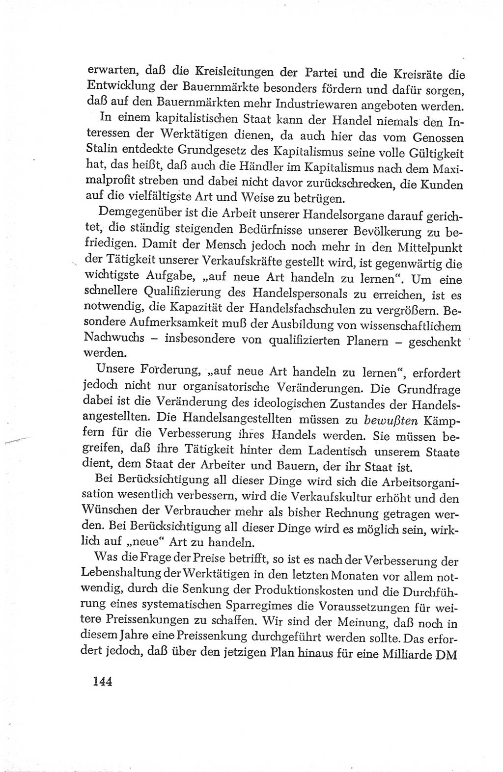 Protokoll der Verhandlungen des Ⅳ. Parteitages der Sozialistischen Einheitspartei Deutschlands (SED) [Deutsche Demokratische Republik (DDR)] 1954, Seite 144