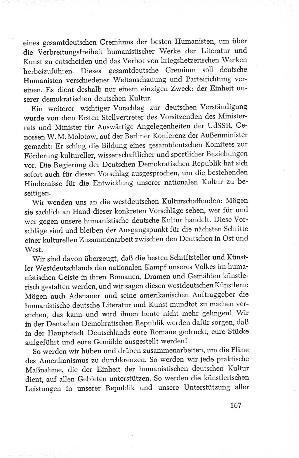 Protokoll der Verhandlungen des Ⅳ. Parteitages der Sozialistischen Einheitspartei Deutschlands (SED) [Deutsche Demokratische Republik (DDR)] 1954, Seite 167