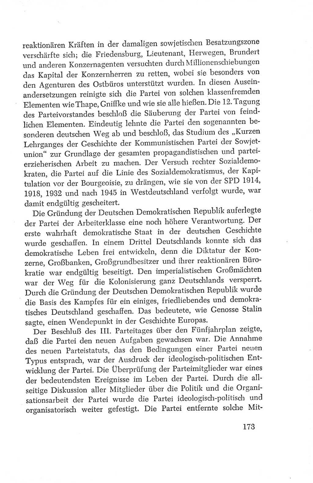 Protokoll der Verhandlungen des Ⅳ. Parteitages der Sozialistischen Einheitspartei Deutschlands (SED) [Deutsche Demokratische Republik (DDR)] 1954, Seite 173