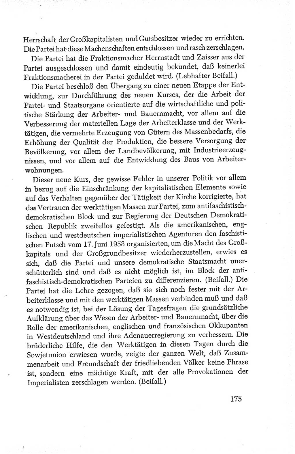 Protokoll der Verhandlungen des Ⅳ. Parteitages der Sozialistischen Einheitspartei Deutschlands (SED) [Deutsche Demokratische Republik (DDR)] 1954, Seite 175