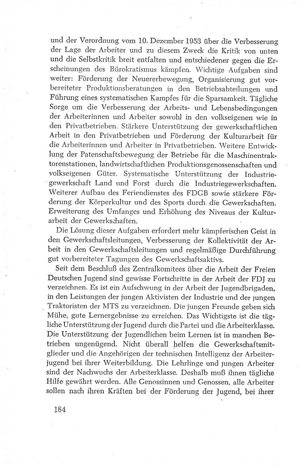 Protokoll der Verhandlungen des Ⅳ. Parteitages der Sozialistischen Einheitspartei Deutschlands (SED) [Deutsche Demokratische Republik (DDR)] 1954, Seite 184