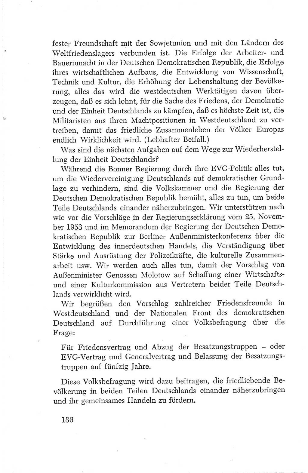 Protokoll der Verhandlungen des Ⅳ. Parteitages der Sozialistischen Einheitspartei Deutschlands (SED) [Deutsche Demokratische Republik (DDR)] 1954, Seite 186