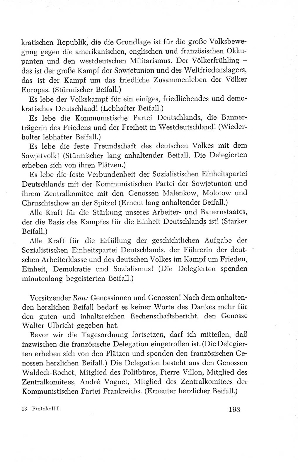 Protokoll der Verhandlungen des Ⅳ. Parteitages der Sozialistischen Einheitspartei Deutschlands (SED) [Deutsche Demokratische Republik (DDR)] 1954, Seite 193