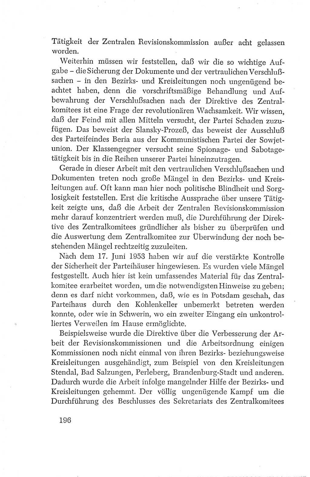 Protokoll der Verhandlungen des Ⅳ. Parteitages der Sozialistischen Einheitspartei Deutschlands (SED) [Deutsche Demokratische Republik (DDR)] 1954, Seite 196