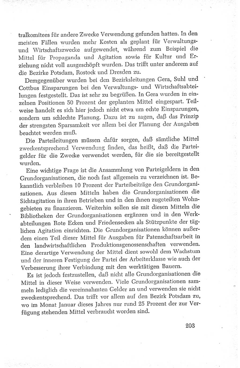 Protokoll der Verhandlungen des Ⅳ. Parteitages der Sozialistischen Einheitspartei Deutschlands (SED) [Deutsche Demokratische Republik (DDR)] 1954, Seite 203