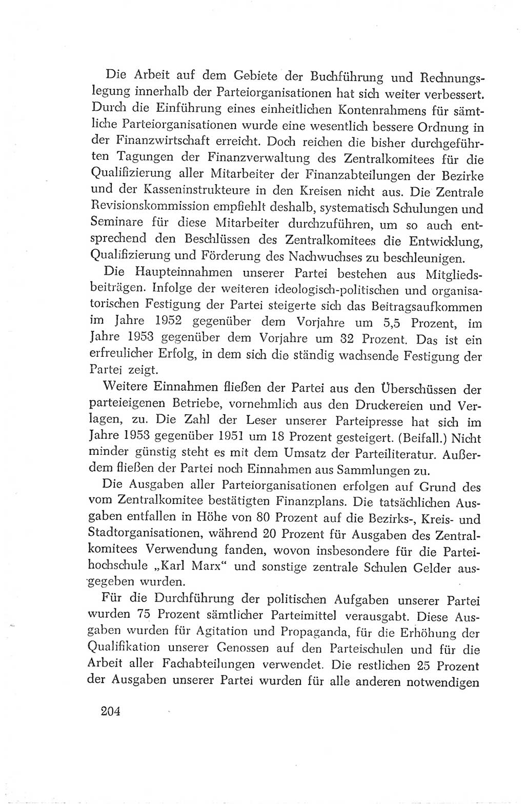 Protokoll der Verhandlungen des Ⅳ. Parteitages der Sozialistischen Einheitspartei Deutschlands (SED) [Deutsche Demokratische Republik (DDR)] 1954, Seite 204