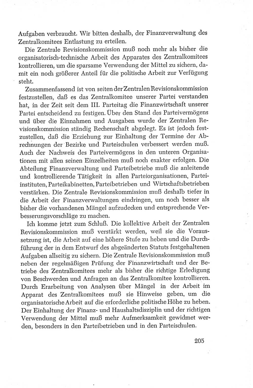 Protokoll der Verhandlungen des Ⅳ. Parteitages der Sozialistischen Einheitspartei Deutschlands (SED) [Deutsche Demokratische Republik (DDR)] 1954, Seite 205