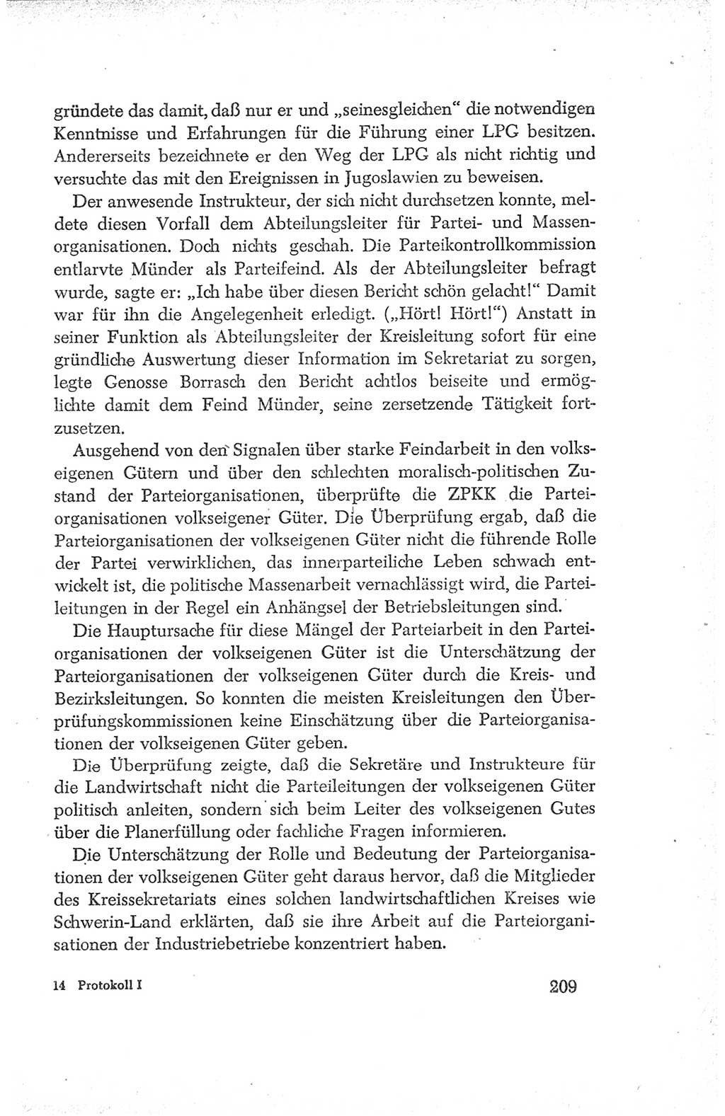 Protokoll der Verhandlungen des Ⅳ. Parteitages der Sozialistischen Einheitspartei Deutschlands (SED) [Deutsche Demokratische Republik (DDR)] 1954, Seite 209