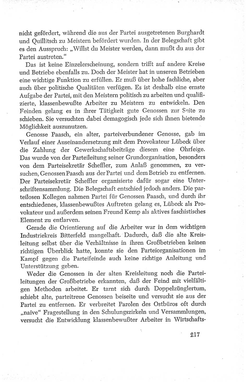 Protokoll der Verhandlungen des Ⅳ. Parteitages der Sozialistischen Einheitspartei Deutschlands (SED) [Deutsche Demokratische Republik (DDR)] 1954, Seite 217