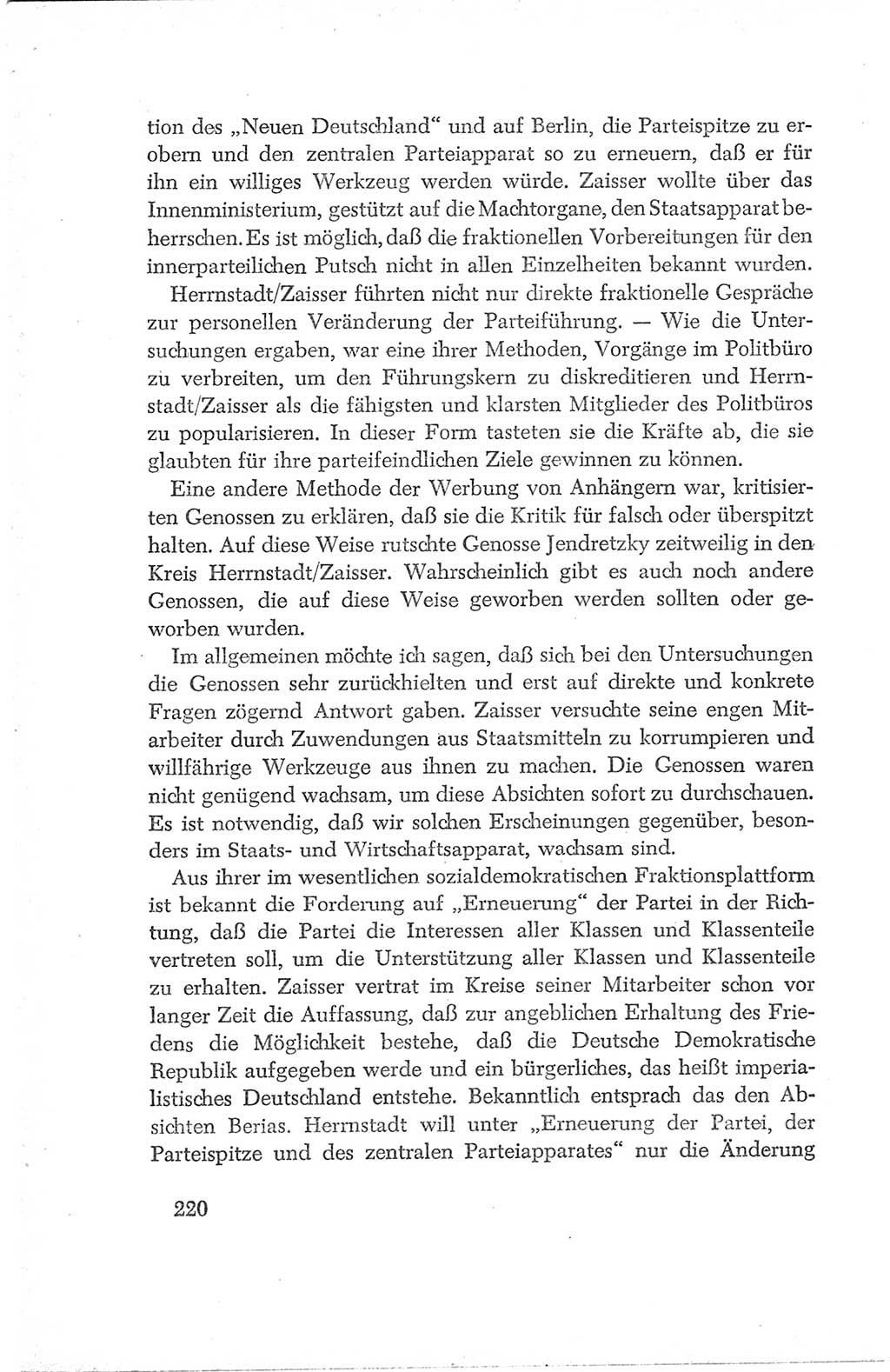 Protokoll der Verhandlungen des Ⅳ. Parteitages der Sozialistischen Einheitspartei Deutschlands (SED) [Deutsche Demokratische Republik (DDR)] 1954, Seite 220