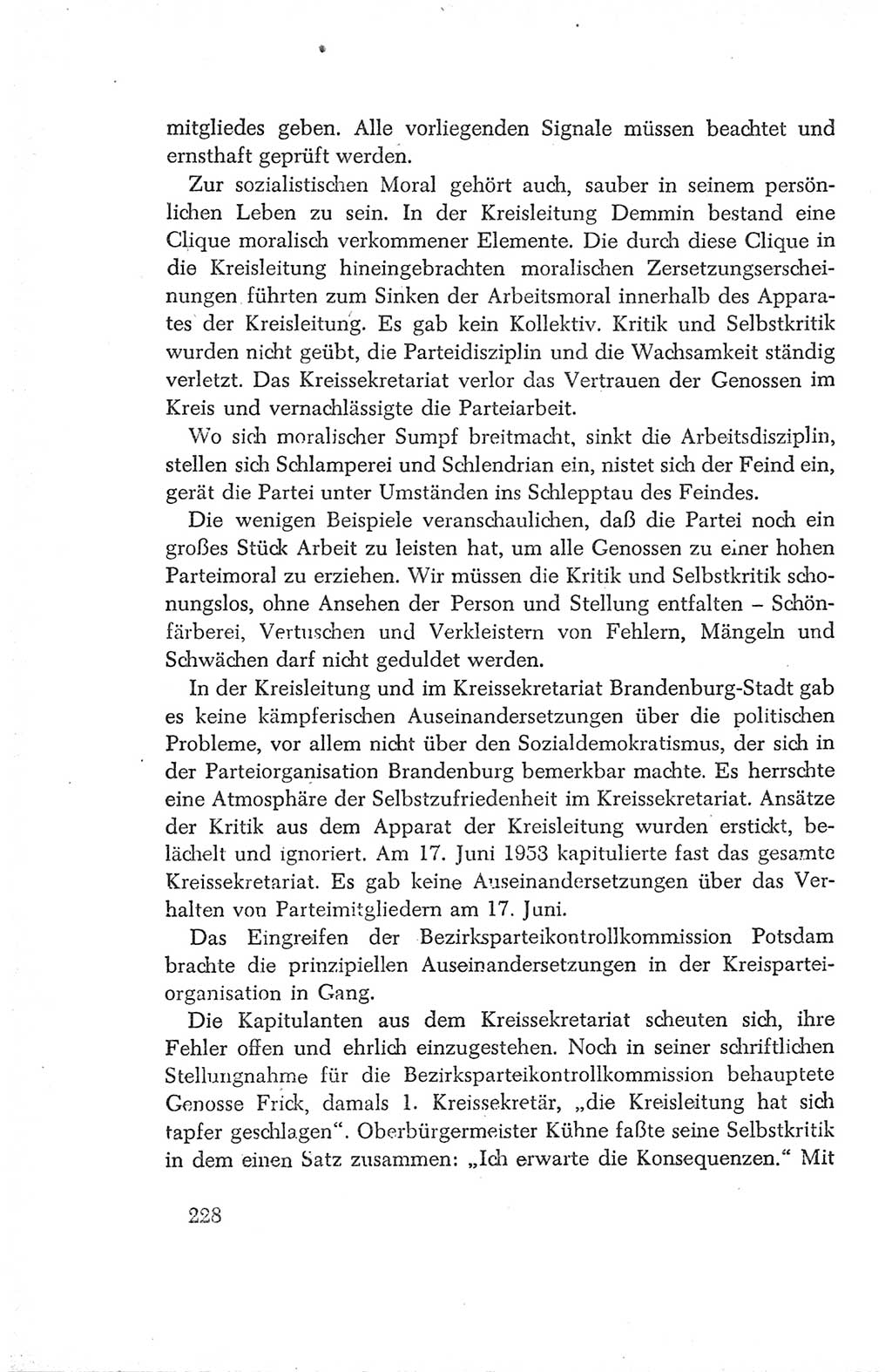 Protokoll der Verhandlungen des Ⅳ. Parteitages der Sozialistischen Einheitspartei Deutschlands (SED) [Deutsche Demokratische Republik (DDR)] 1954, Seite 228