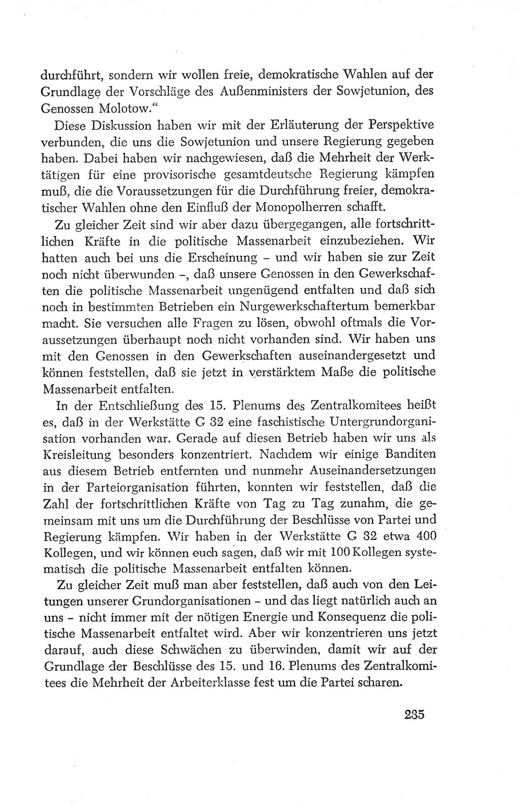 Protokoll der Verhandlungen des Ⅳ. Parteitages der Sozialistischen Einheitspartei Deutschlands (SED) [Deutsche Demokratische Republik (DDR)] 1954, Seite 235