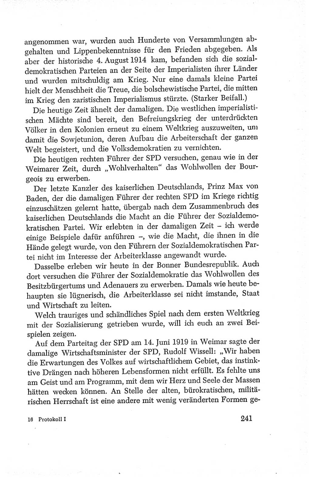 Protokoll der Verhandlungen des Ⅳ. Parteitages der Sozialistischen Einheitspartei Deutschlands (SED) [Deutsche Demokratische Republik (DDR)] 1954, Seite 241