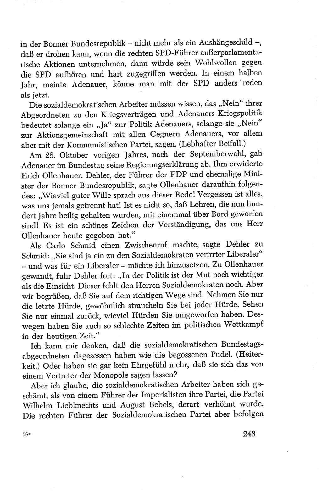 Protokoll der Verhandlungen des Ⅳ. Parteitages der Sozialistischen Einheitspartei Deutschlands (SED) [Deutsche Demokratische Republik (DDR)] 1954, Seite 243
