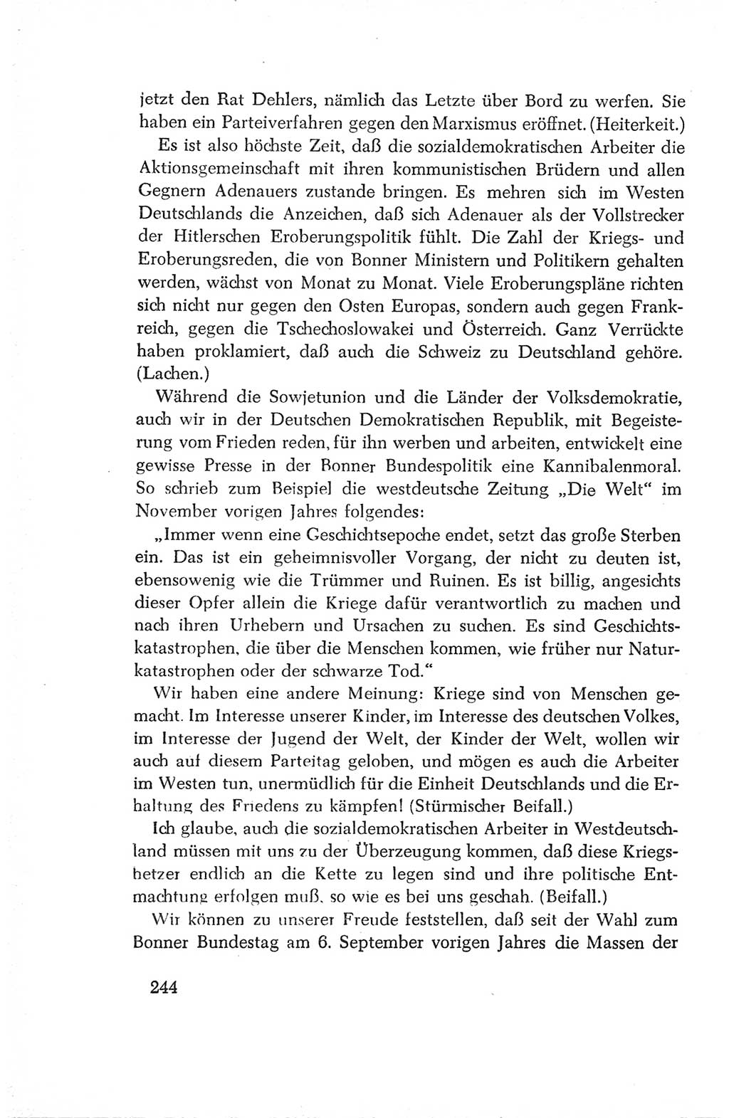 Protokoll der Verhandlungen des Ⅳ. Parteitages der Sozialistischen Einheitspartei Deutschlands (SED) [Deutsche Demokratische Republik (DDR)] 1954, Seite 244
