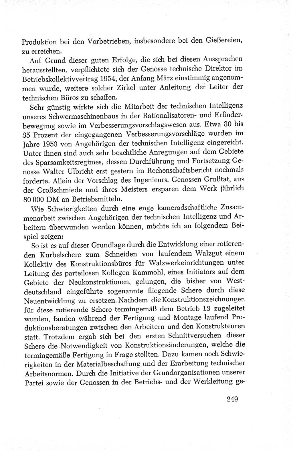 Protokoll der Verhandlungen des Ⅳ. Parteitages der Sozialistischen Einheitspartei Deutschlands (SED) [Deutsche Demokratische Republik (DDR)] 1954, Seite 249