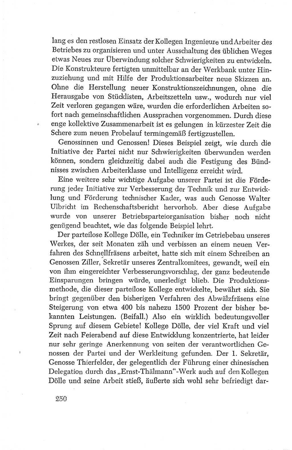 Protokoll der Verhandlungen des Ⅳ. Parteitages der Sozialistischen Einheitspartei Deutschlands (SED) [Deutsche Demokratische Republik (DDR)] 1954, Seite 250
