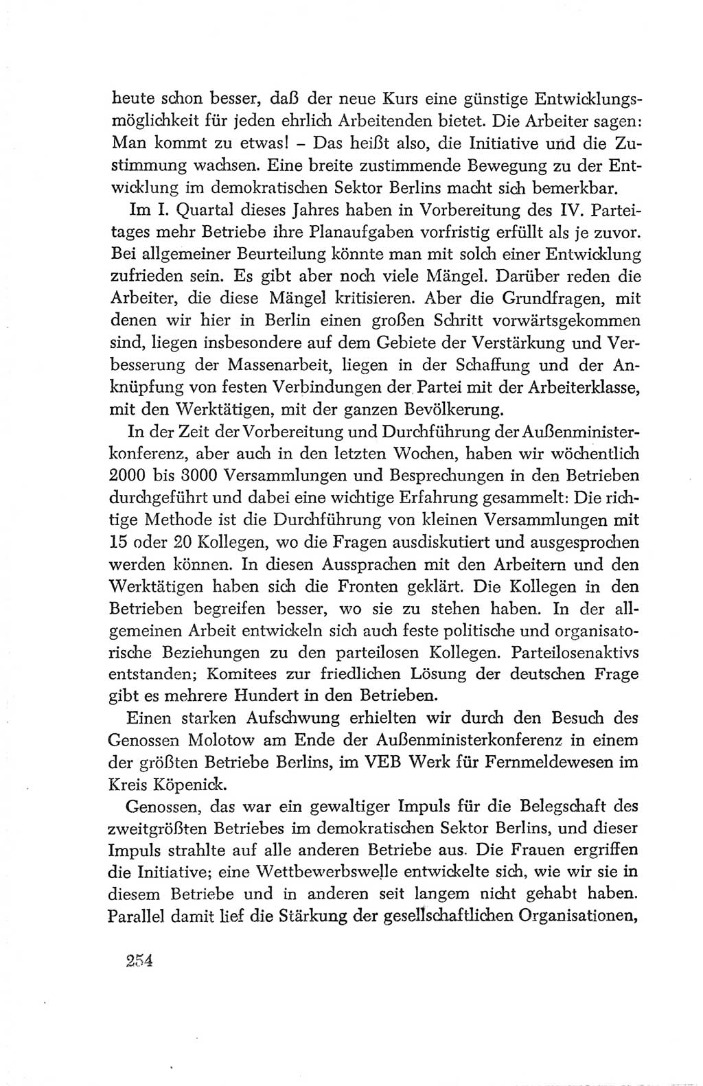 Protokoll der Verhandlungen des Ⅳ. Parteitages der Sozialistischen Einheitspartei Deutschlands (SED) [Deutsche Demokratische Republik (DDR)] 1954, Seite 254