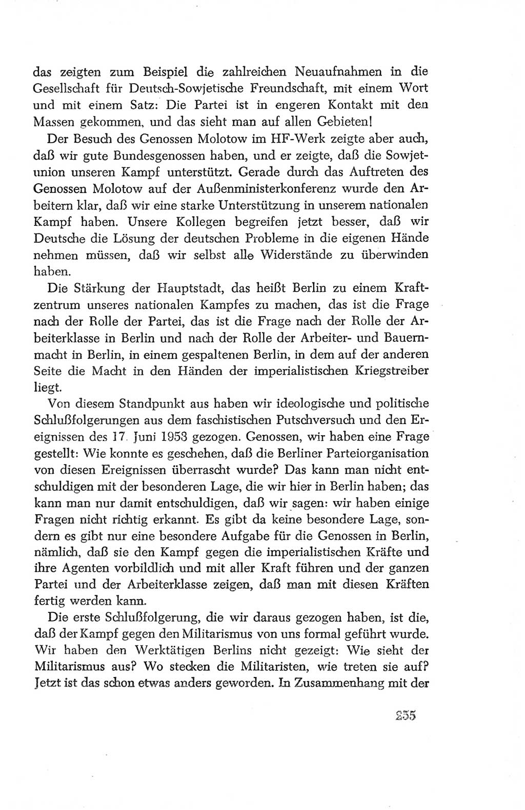 Protokoll der Verhandlungen des Ⅳ. Parteitages der Sozialistischen Einheitspartei Deutschlands (SED) [Deutsche Demokratische Republik (DDR)] 1954, Seite 255