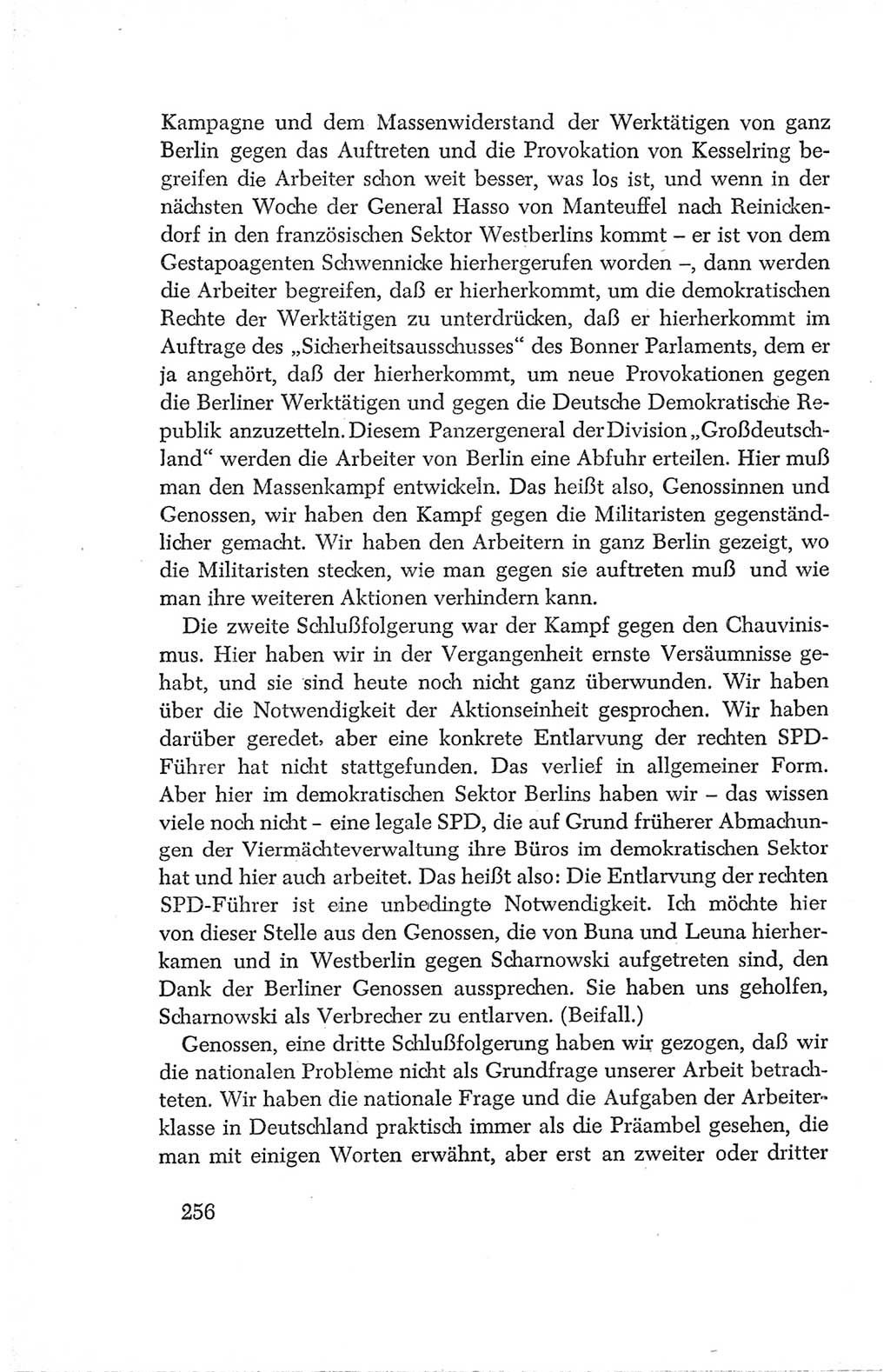 Protokoll der Verhandlungen des Ⅳ. Parteitages der Sozialistischen Einheitspartei Deutschlands (SED) [Deutsche Demokratische Republik (DDR)] 1954, Seite 256