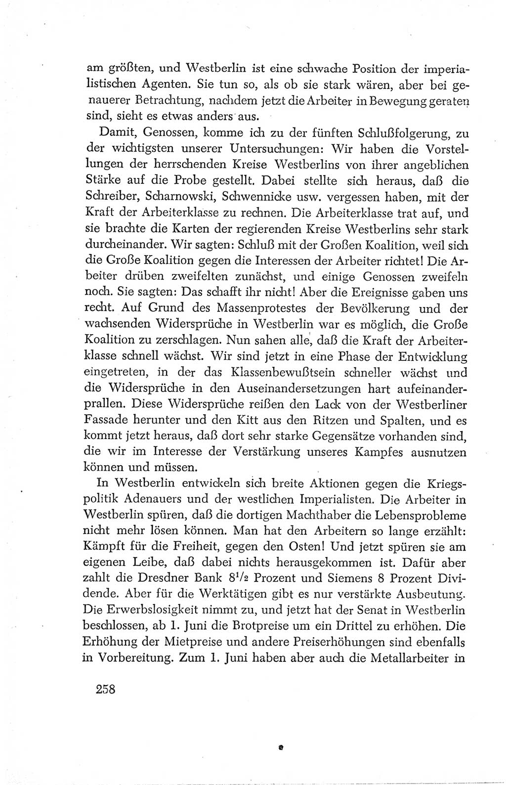 Protokoll der Verhandlungen des Ⅳ. Parteitages der Sozialistischen Einheitspartei Deutschlands (SED) [Deutsche Demokratische Republik (DDR)] 1954, Seite 258